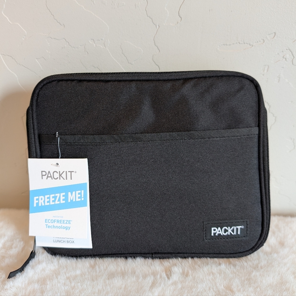 PackIt Freezable Lunch Box | Black | NWT | EcoFreeze Gel-Lined Insulated Bag